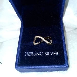 Sterling silver infinity symbol lab created CZ size 7